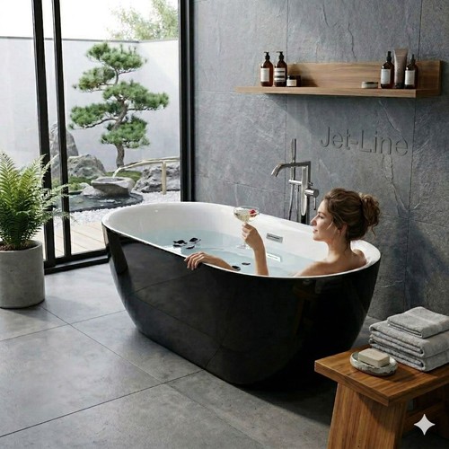 Badewanne lausanne schwarz - ,