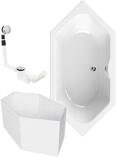 Sechseck badewanne 190 cm - badewanne, x