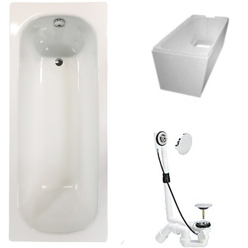 Badewanne stahl komplett set - badewanne,